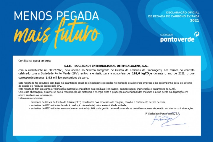 Declaração oficial de pegada de carbono